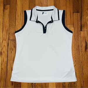 NWT izod white sleeveless collared golf polo shirt